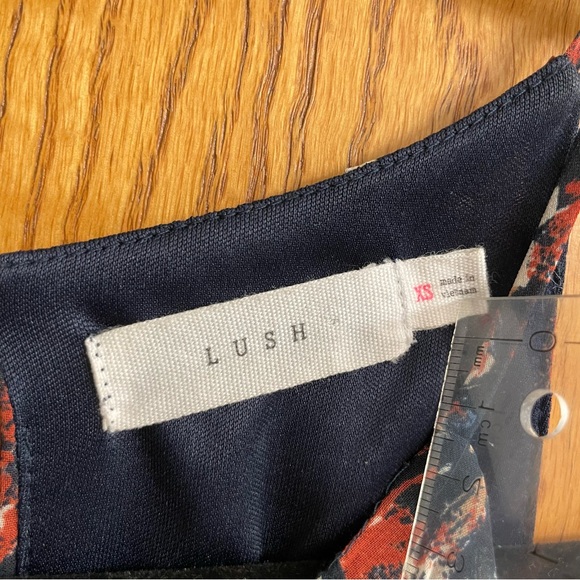 Lush Blue Copper Halter High Neck Sleeveless Swing Mini Dress Lined Size XS - Picture 8 of 12